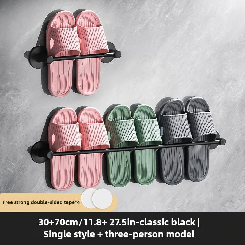 Wall-Mounted Slipper Rack Holds 1 Pair Shoes Towels Waterproof Plastic