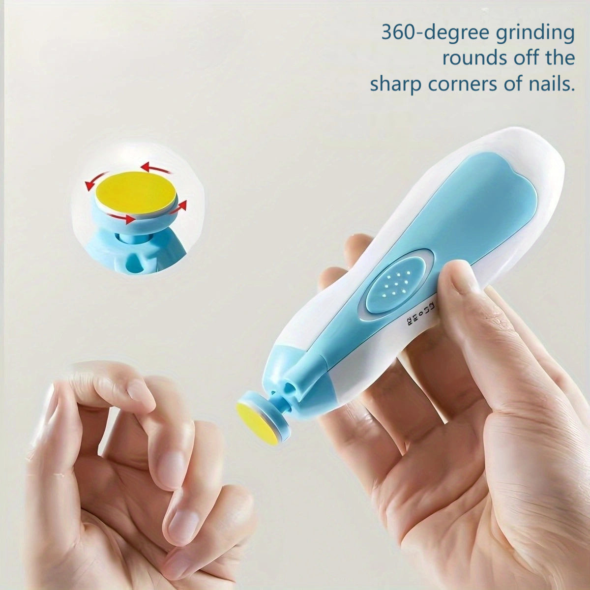 6-in-1 Nail Care Kit for Kids Pink Blue Electric Grinder Clippers Manicure Set