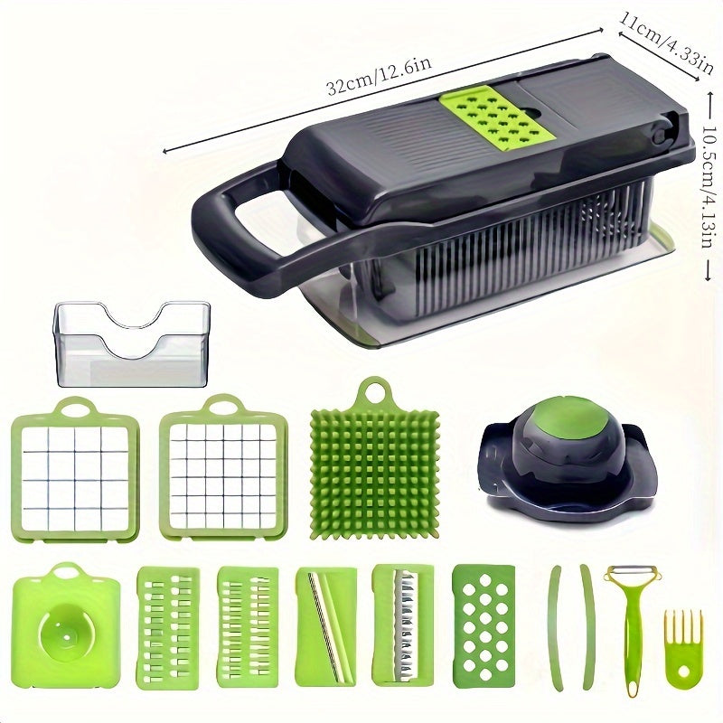 Kitchen Multi-Function Vegetable Cutter Set 6 or 18pcs Includes Grater Dicer Shredder