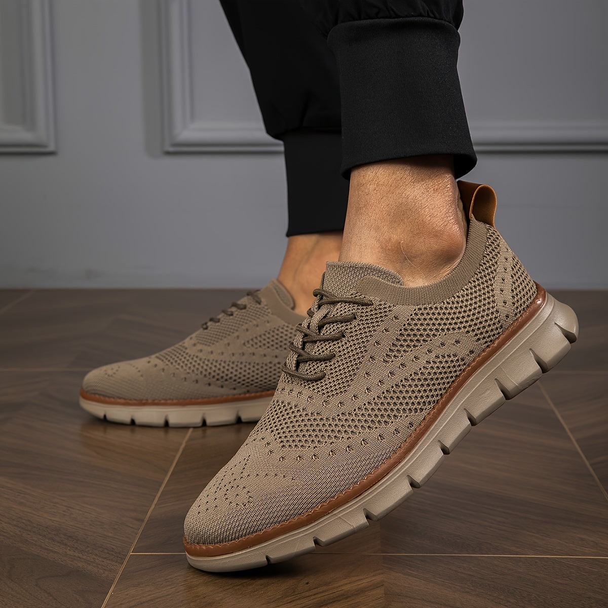 Men's Plus Size Breathable Fabric Sneakers with Non-Slip Soles for Outdoor Activities