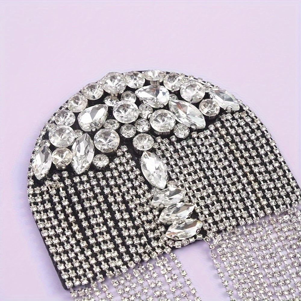 Beaded Tassel Brooch Rhinestone Retro Style for Jackets and Suits