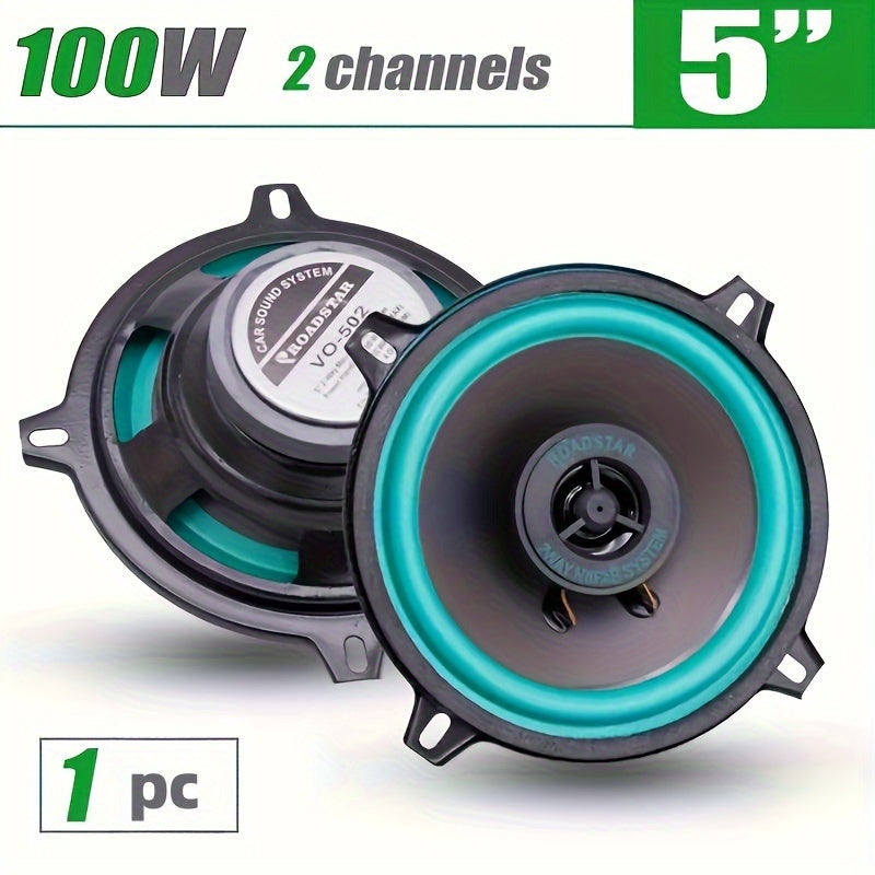 Car Coaxial Speaker 12.7cm 100W Green Full Range for Door Replacement