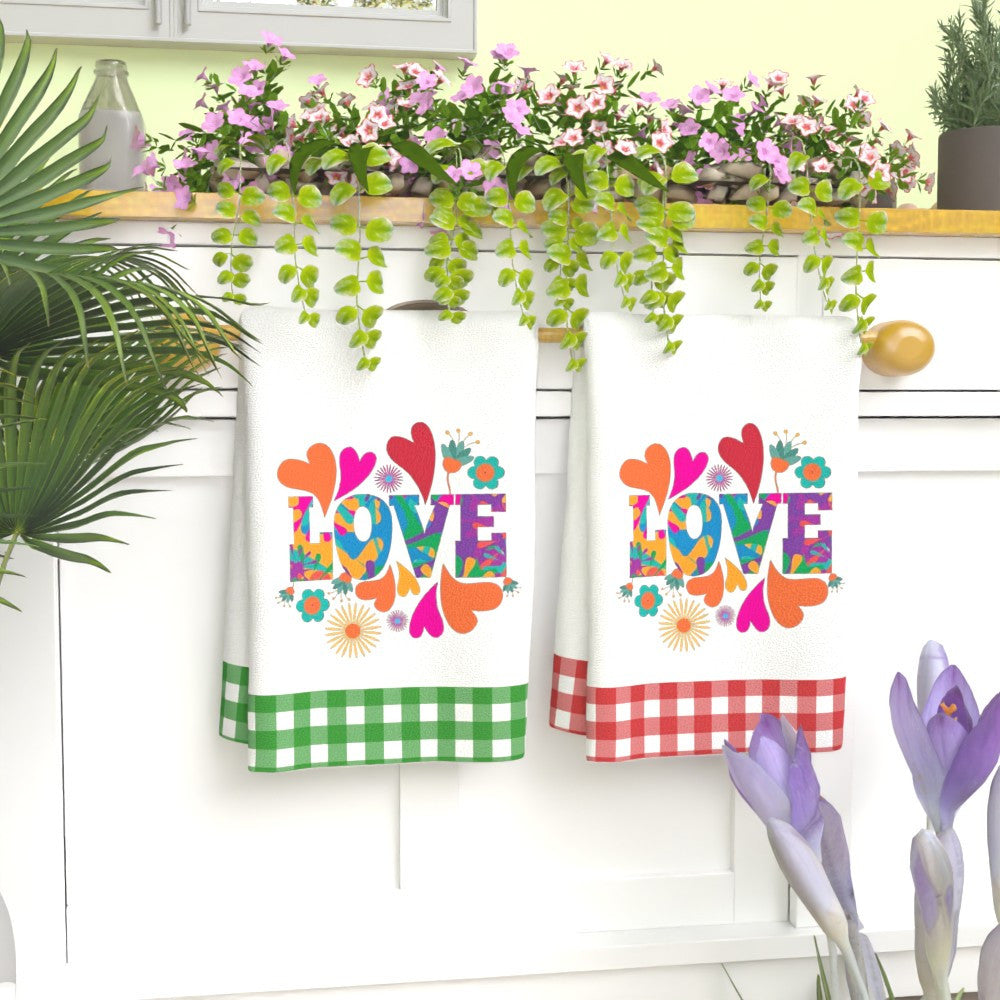 Juego de dos toallas de corazón de San Valentín 45.72x66.04cm toallas suaves y absorbentes set de regalo