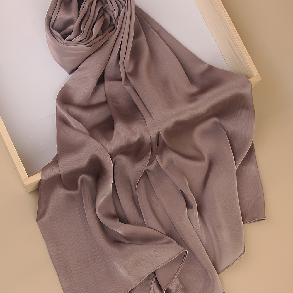 Pañuelo de cabeza clásico plisado de color sólido para uso casual, viaje y actividades al aire libre