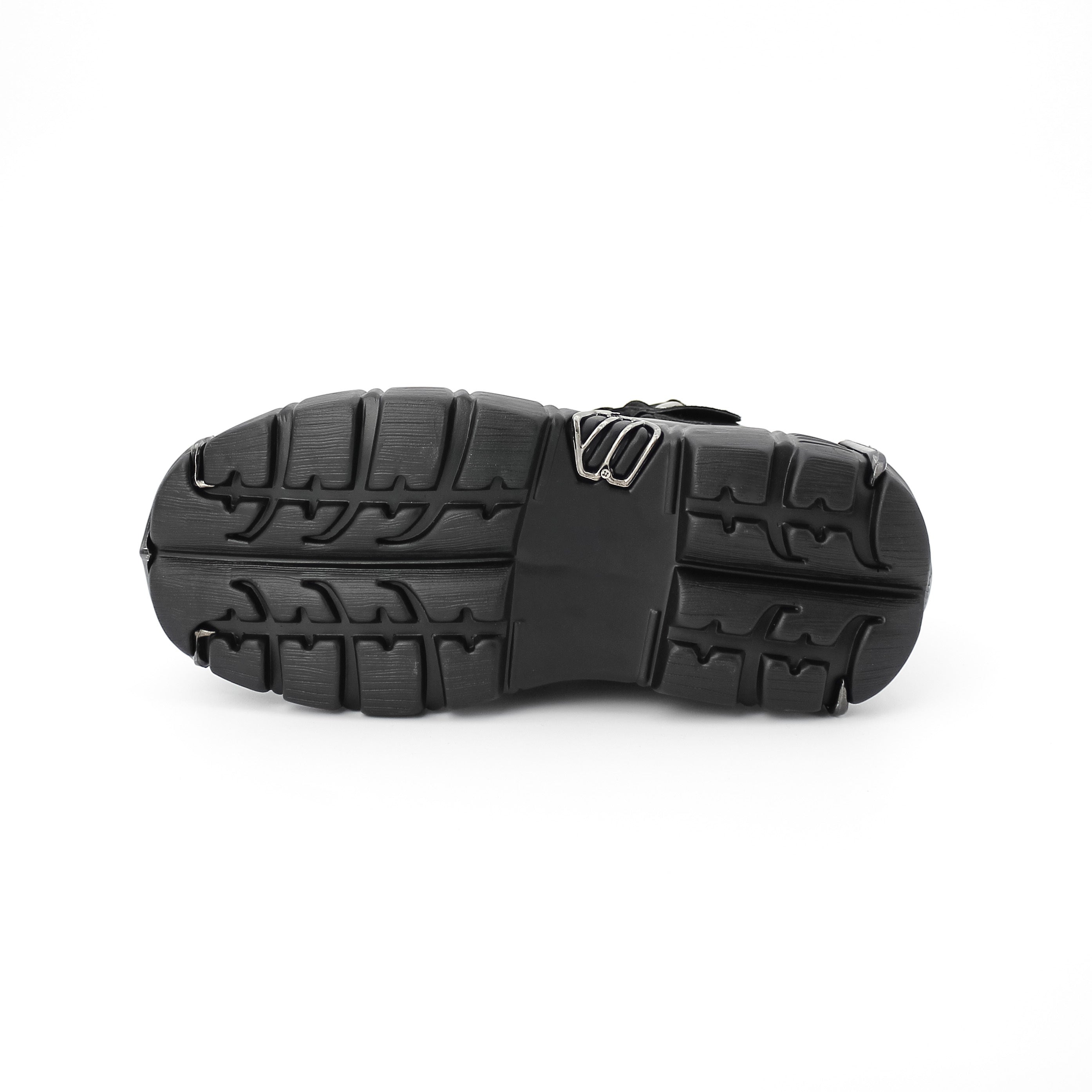 Women's Punk Platform Wedge Boots Faux Cover Black Lace-Up Chunky Sole