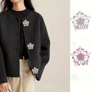 Crystal-Encrusted Metal Buttons Set of 3 or 5 for Clothing, Crafts, Gift Wrapping