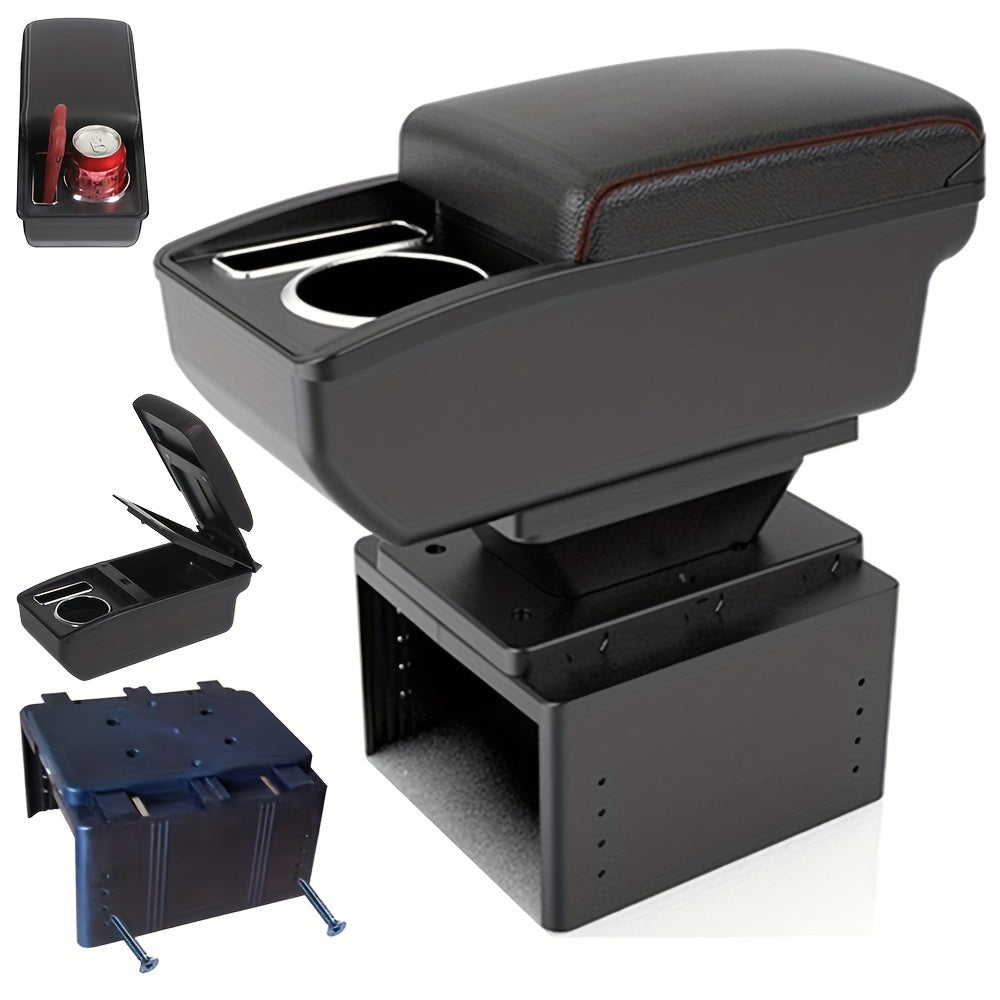 Universal Car Center Console ABS Double Storage Cup Holder Phone Slot