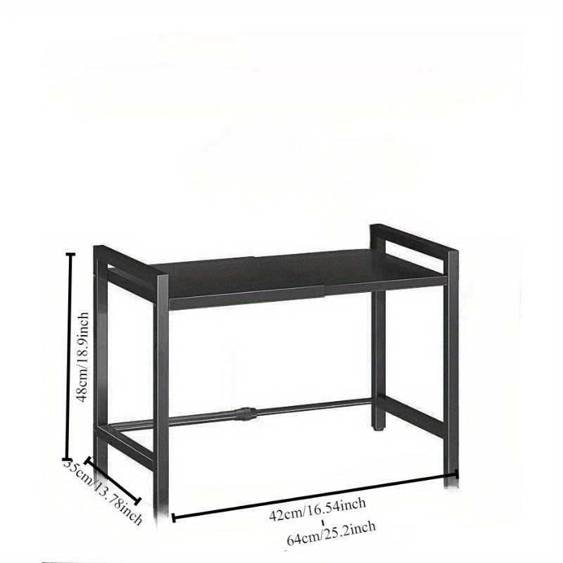 Retractable Multi-Layer Kitchen Storage Rack for Microwave and Oven Organizer