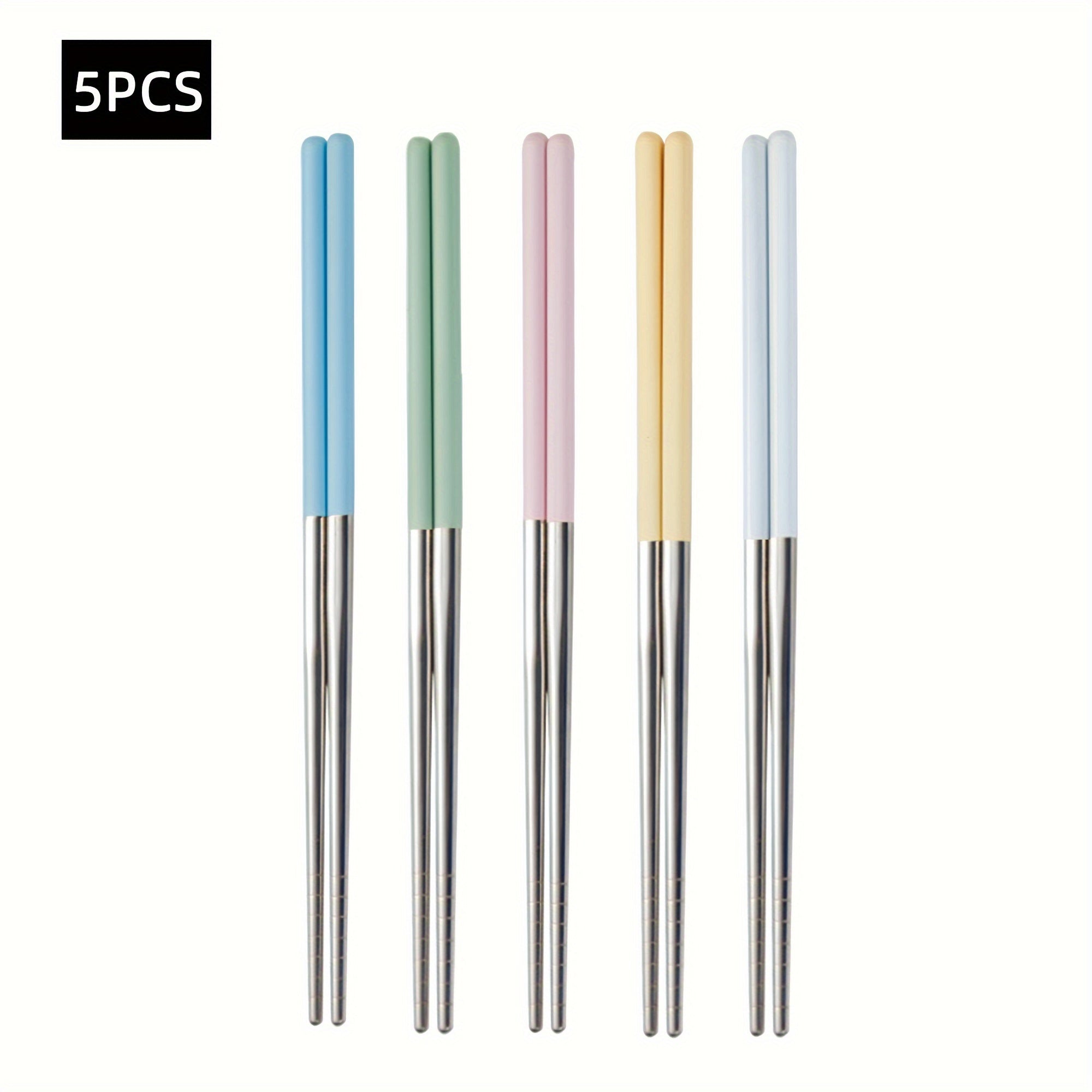 Yangi meva va makaron ranglarida bitta zanglamas po'latdan yasalgan chopstick to'plami, uyda, ofisda yoki ochiq havoda foydalanish uchun mukammal, va ajoyib Otalar kuni sovg'asi bo'ladi.