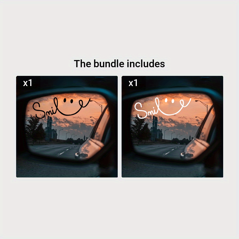 Pegatinas decorativas de vinilo con sonrisa para paredes y vehículos, a prueba de agua, removibles, arte