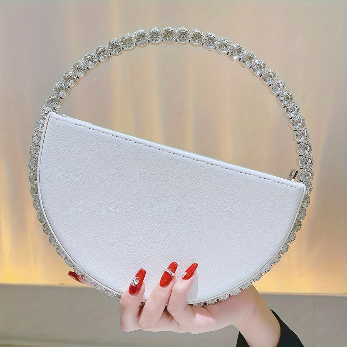 Luxury Evening Purse with Flower Rhinestones Hollow Out Clutch Bag for Wedding Prom Cocktail Party
