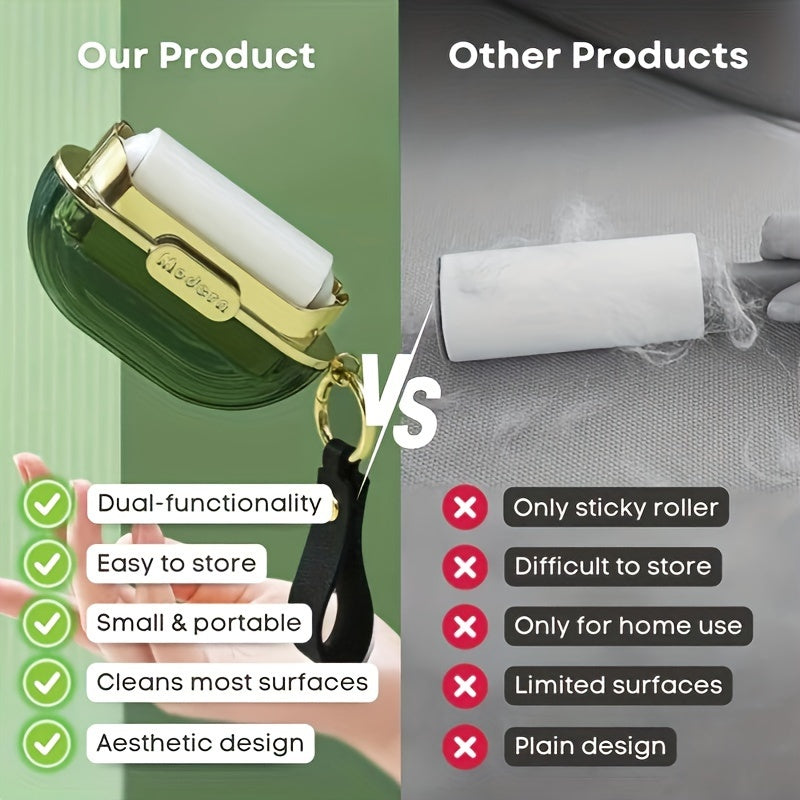 Portable Pet Hair Remover Brush for Clothes and Dust with Tear Sheet and Travel Size