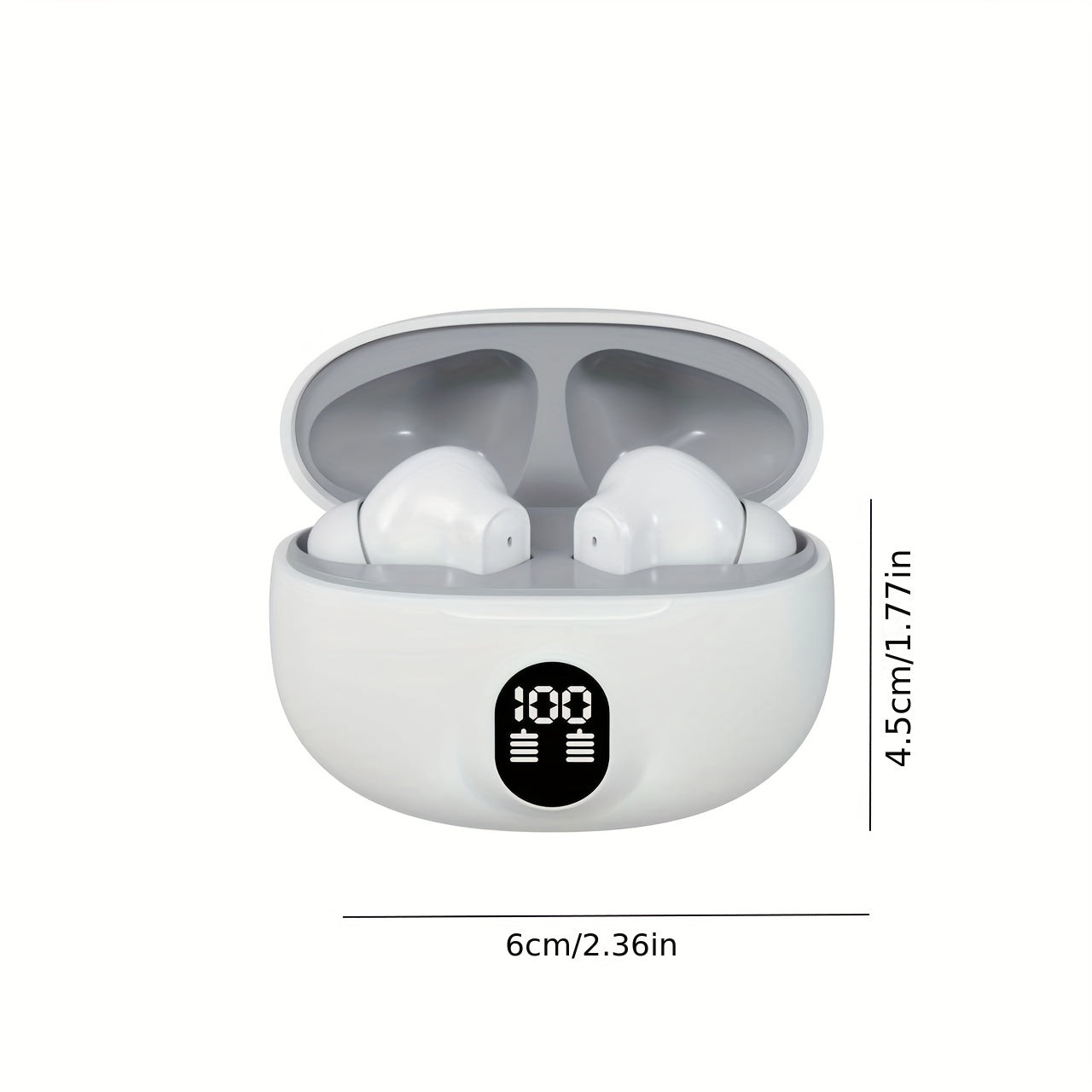 Wireless Earbuds with LED Digital Battery Display Lightweight Comfortable In-Ear for Daily Use Sports and Gifts