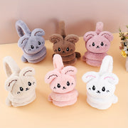 Winter Cartoon Rabbit Plush Ear Covers for Students Warm Cold Weather