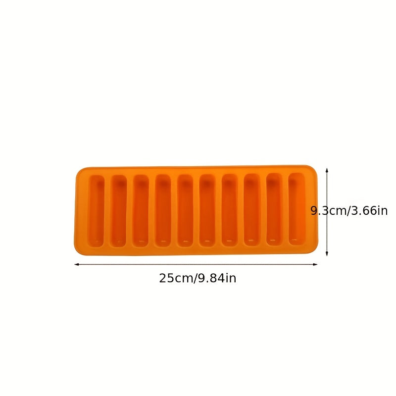 Silicone Ice Cube Tray 10-Cavity Flexible Food Grade Mold for Drinks