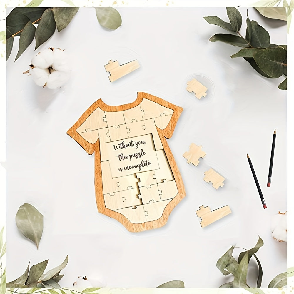 Drevesin ramkali xotira qutisi, to'y mehmonlar kitobi - imzolar va sonogrammalar uchun jumboq dizayni, stendi bilan birga - xona dekoratsiyasi uchun ideal esdalik fotosurat ramkasi