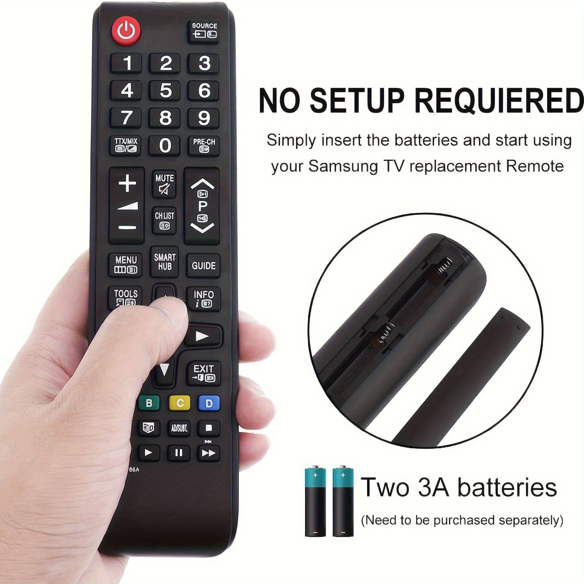 Universal Voice Search Infrared Remote Control for Samsung TVs Battery Powered