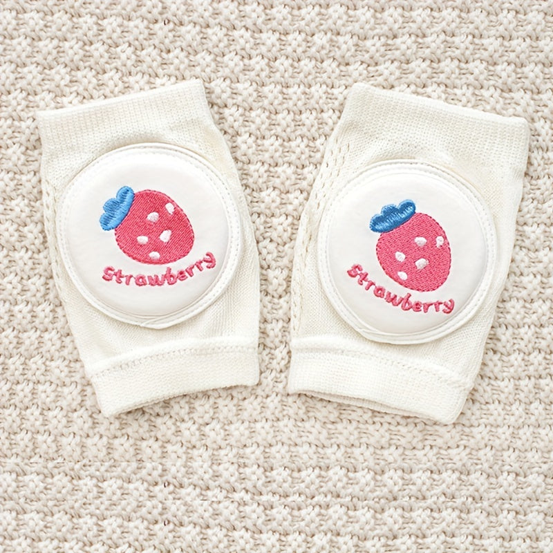 Protectores de rodilla para niños con patrón de dibujos animados, almohadillas protectoras de malla bordada y almohadillas de esponja elástica para codos