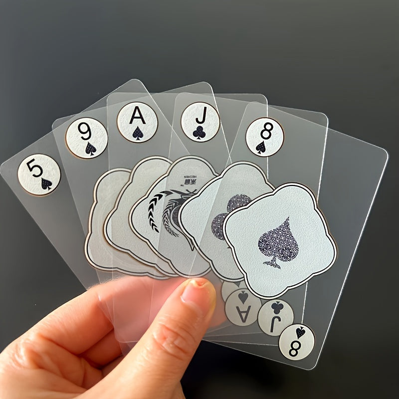 Waterproof Transparent Plastic Playing Cards with Crystal Design for Adults 14+