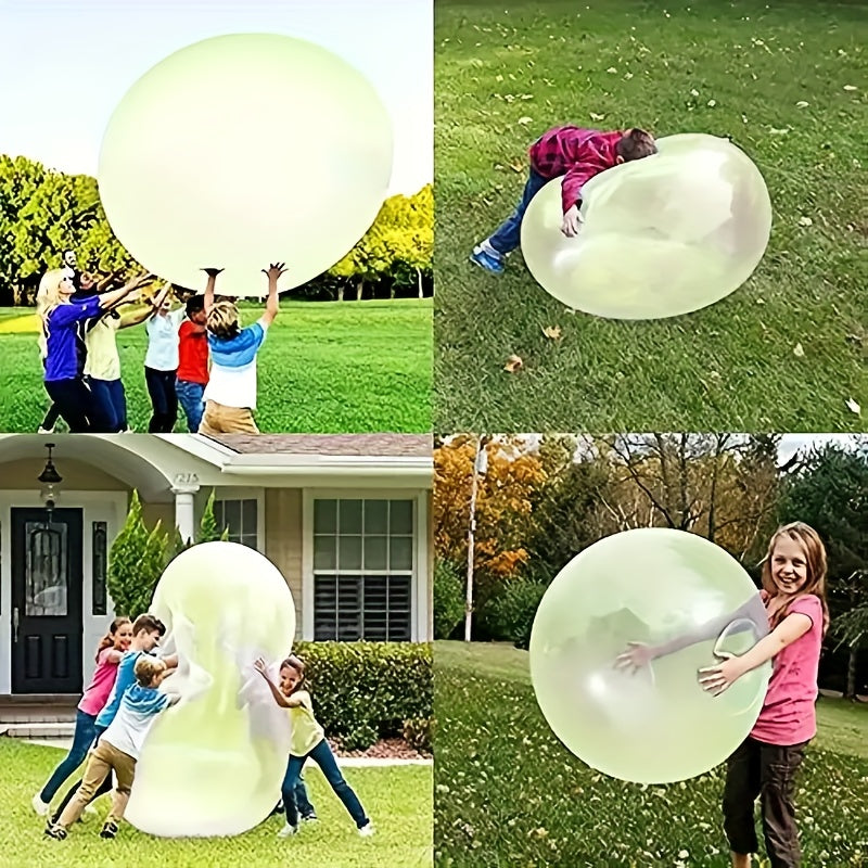 Giant Transparent Bubble Ball Inflatable Toy for Outdoor Play Water Pump Tool Blue 80cm
