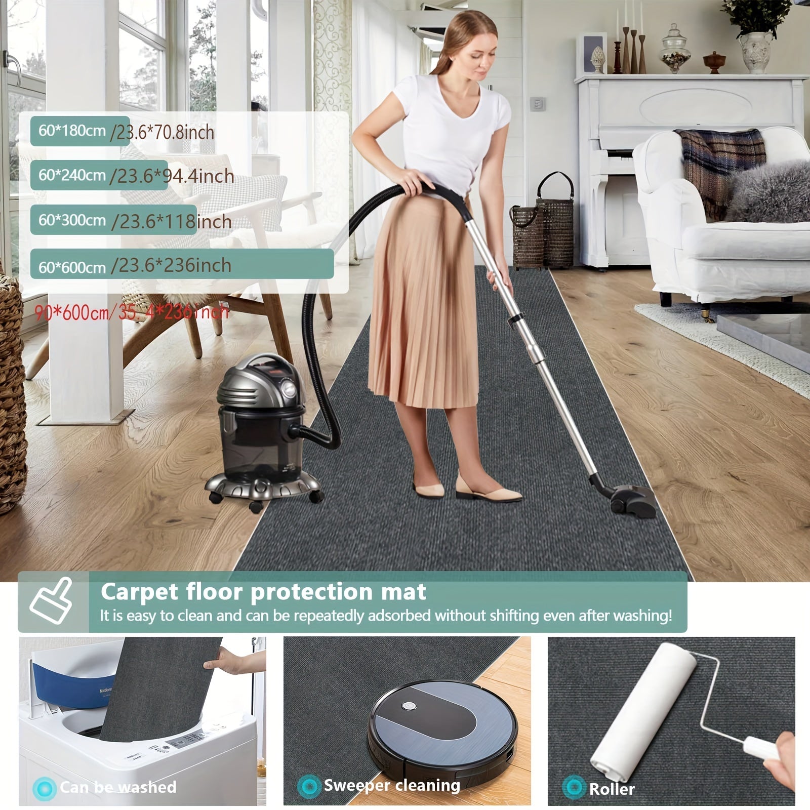 Thick Runner Carpet for Hallways Stairs Kitchen Washable Hardwood Floor Use