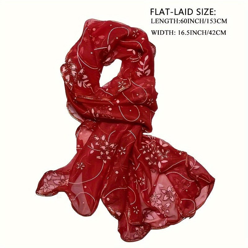 Bohemian Style Floral Embroidered Lightweight Shawl Wrap for Travel and Outdoor Use