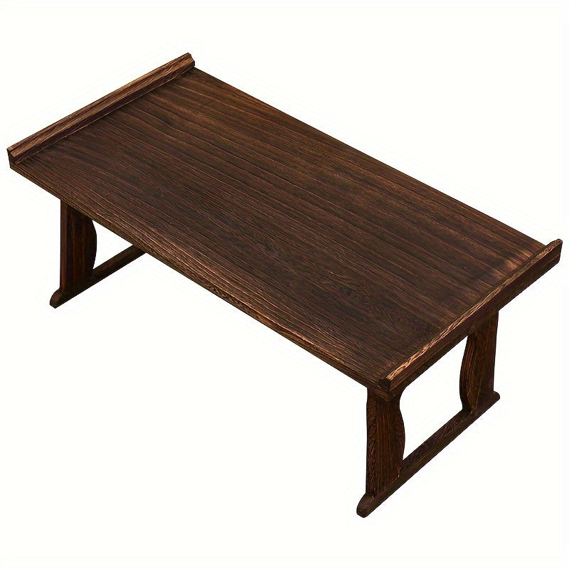 Mesa baja de inspiración japonesa con patas plegables, madera de paulownia duradera para meditación y café