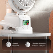 Ventilador y humidificador USB 2 en 1, enfriador portátil de escritorio con velocidades ajustables