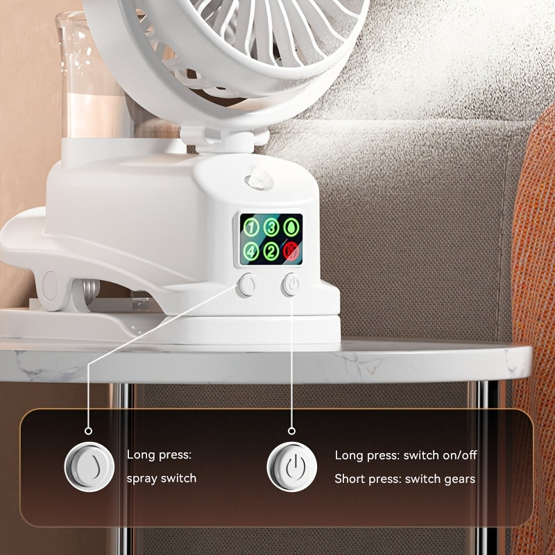 Portable USB Fan and Humidifier Combo with Mist Function, Adjustable Speeds and Moisture Levels