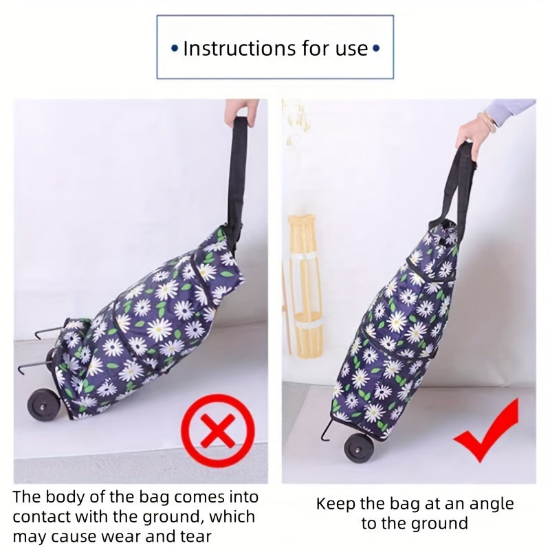 Foldable Large Capacity Shopping Cart for Groceries and More