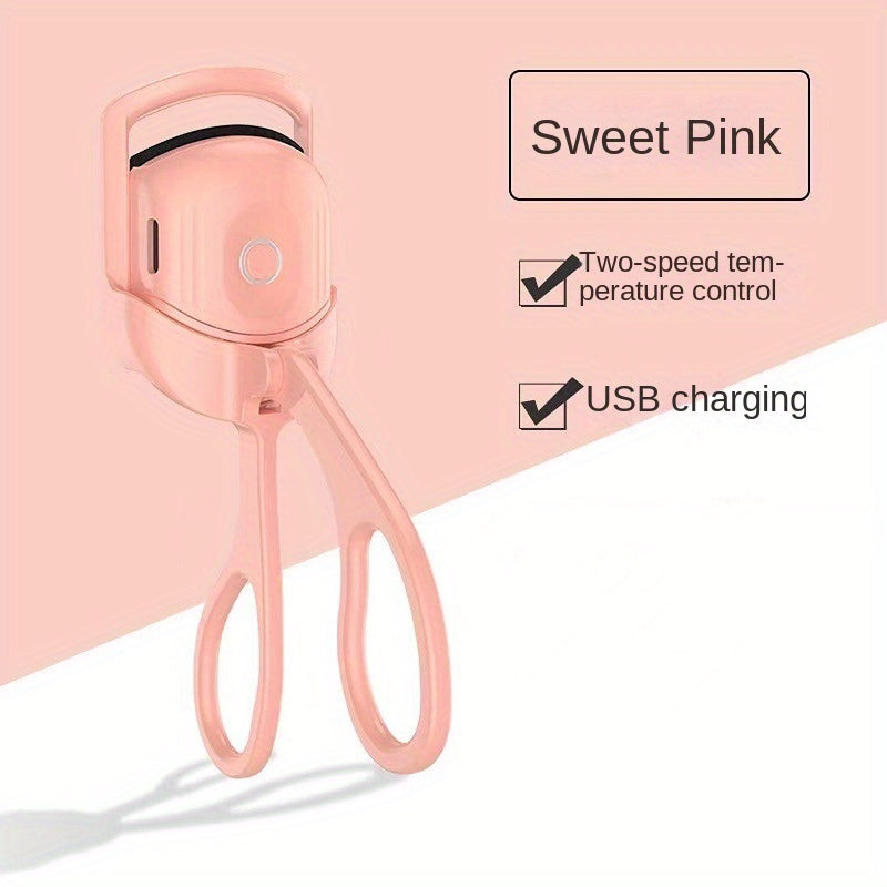 Electric Eyelash Curler USB Rechargeable Fast Heating Long-Lasting Curl Digital Display White
