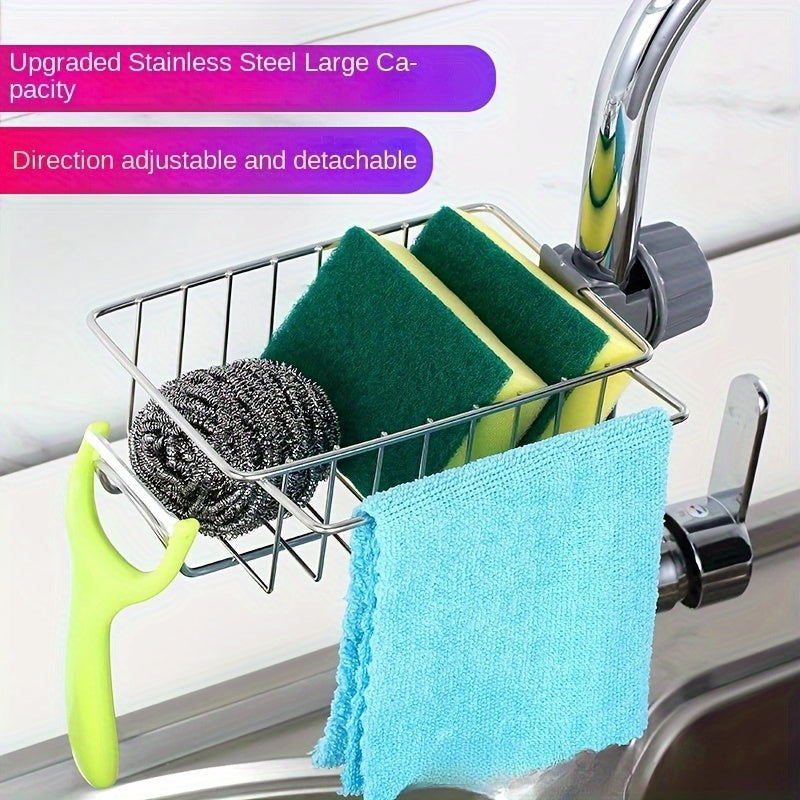 Kitchen Sink Storage Organizer for Sponges and Cloths, Durable Plastic