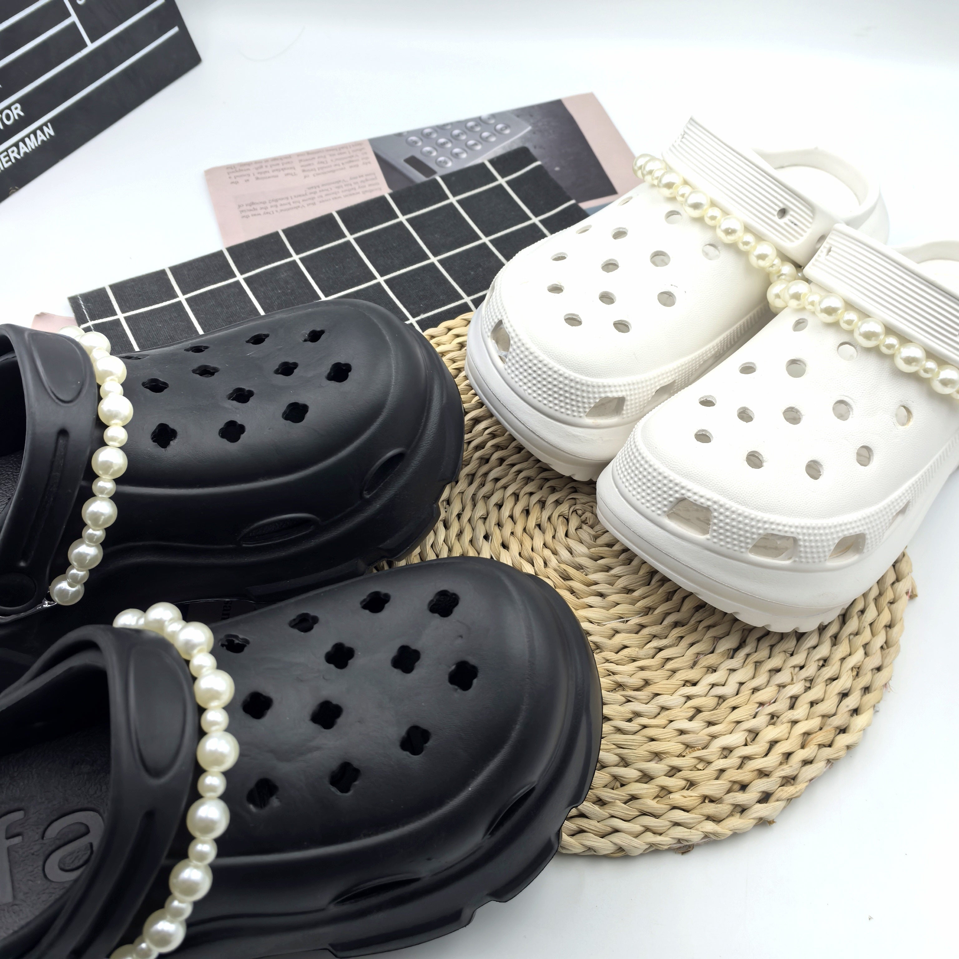 Women Pearl Chain Shoe Accessories Lightweight Stylish Dress Up Footwear