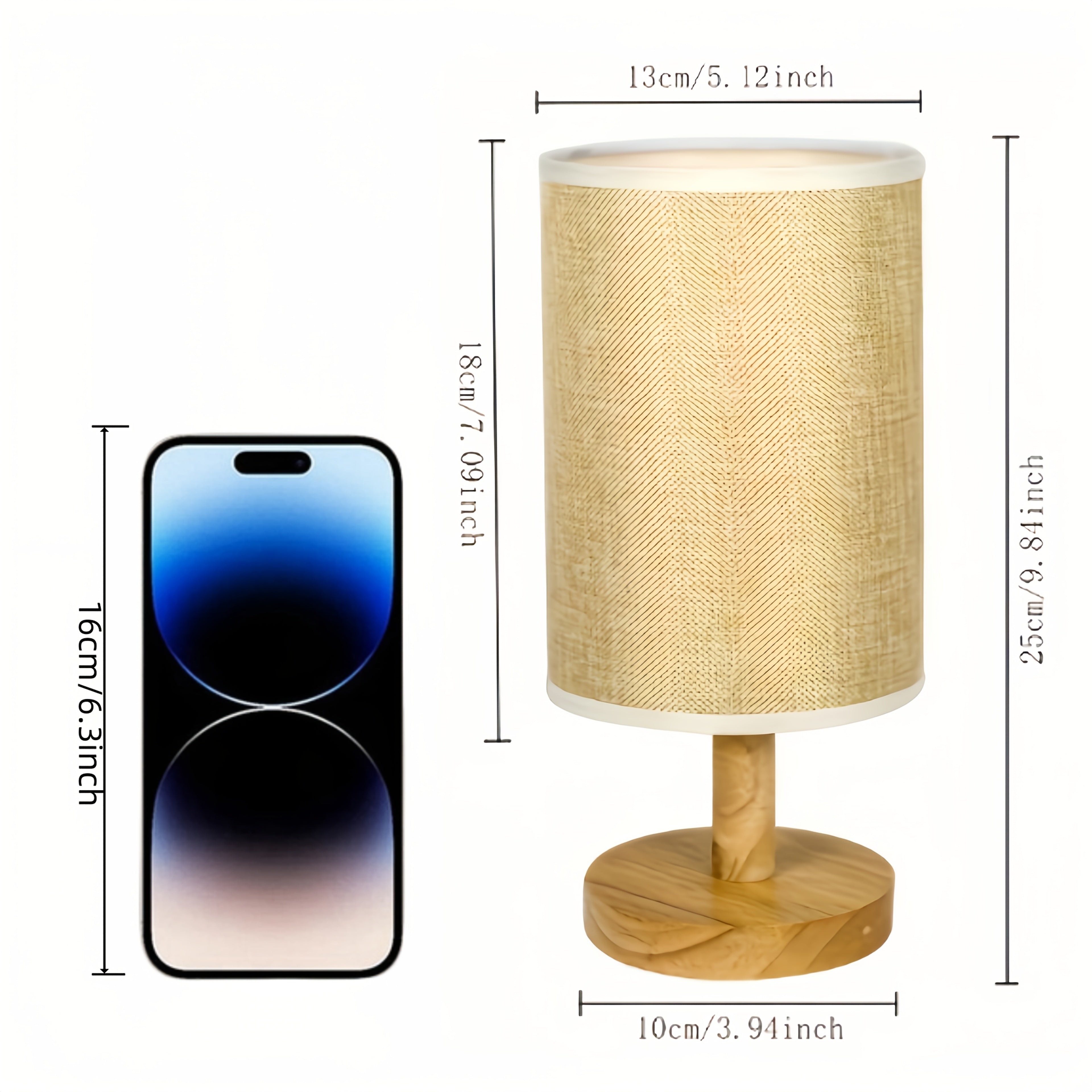 Solid Wood Table Lamp with LED Light for Bedroom and Study Room Decor