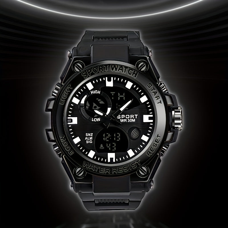 Men's Waterproof Smartwatch with Large Dial Luminous Display and Calendar