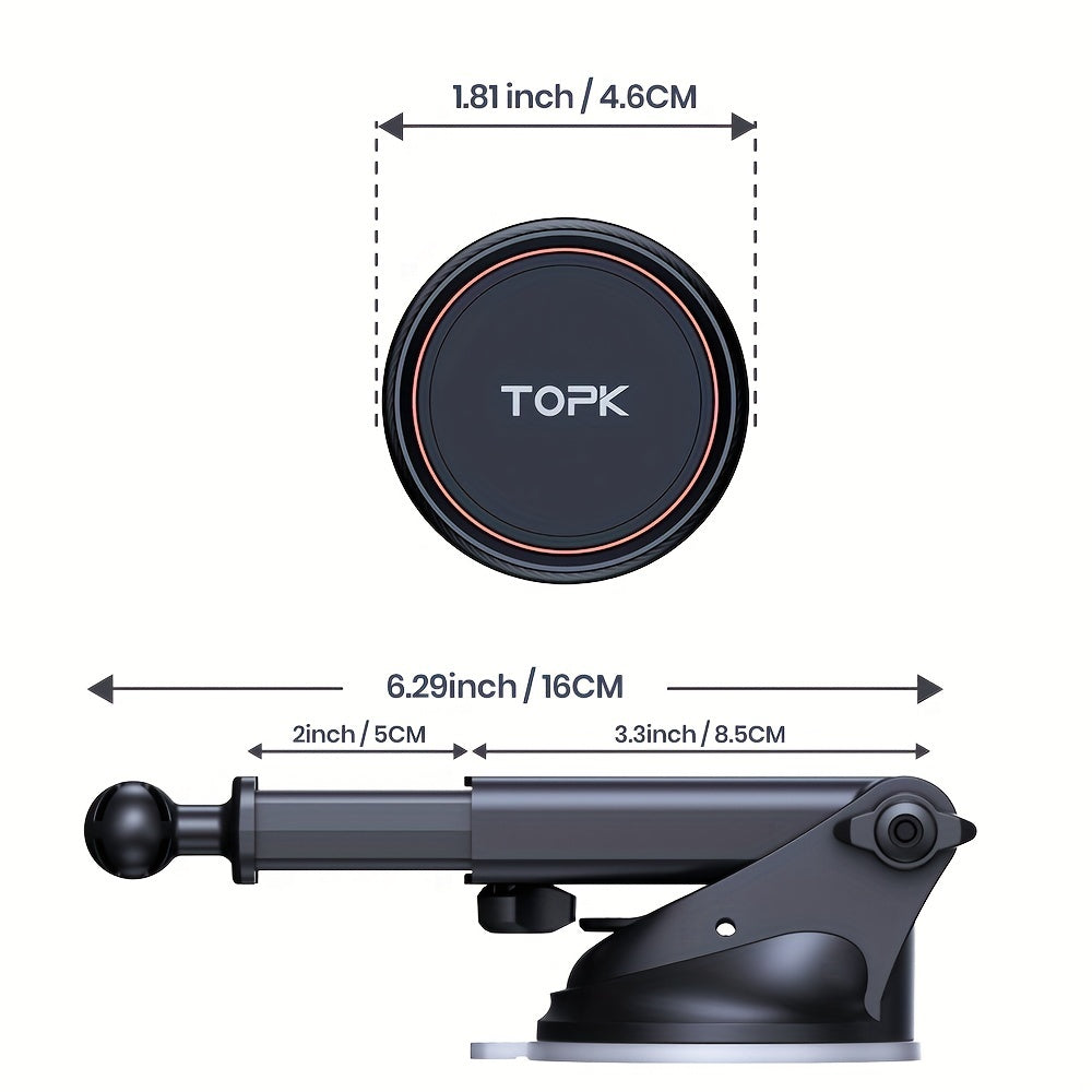 Universal Magnetic Car Phone Mount ABS Round Dashboard and Vent Holder