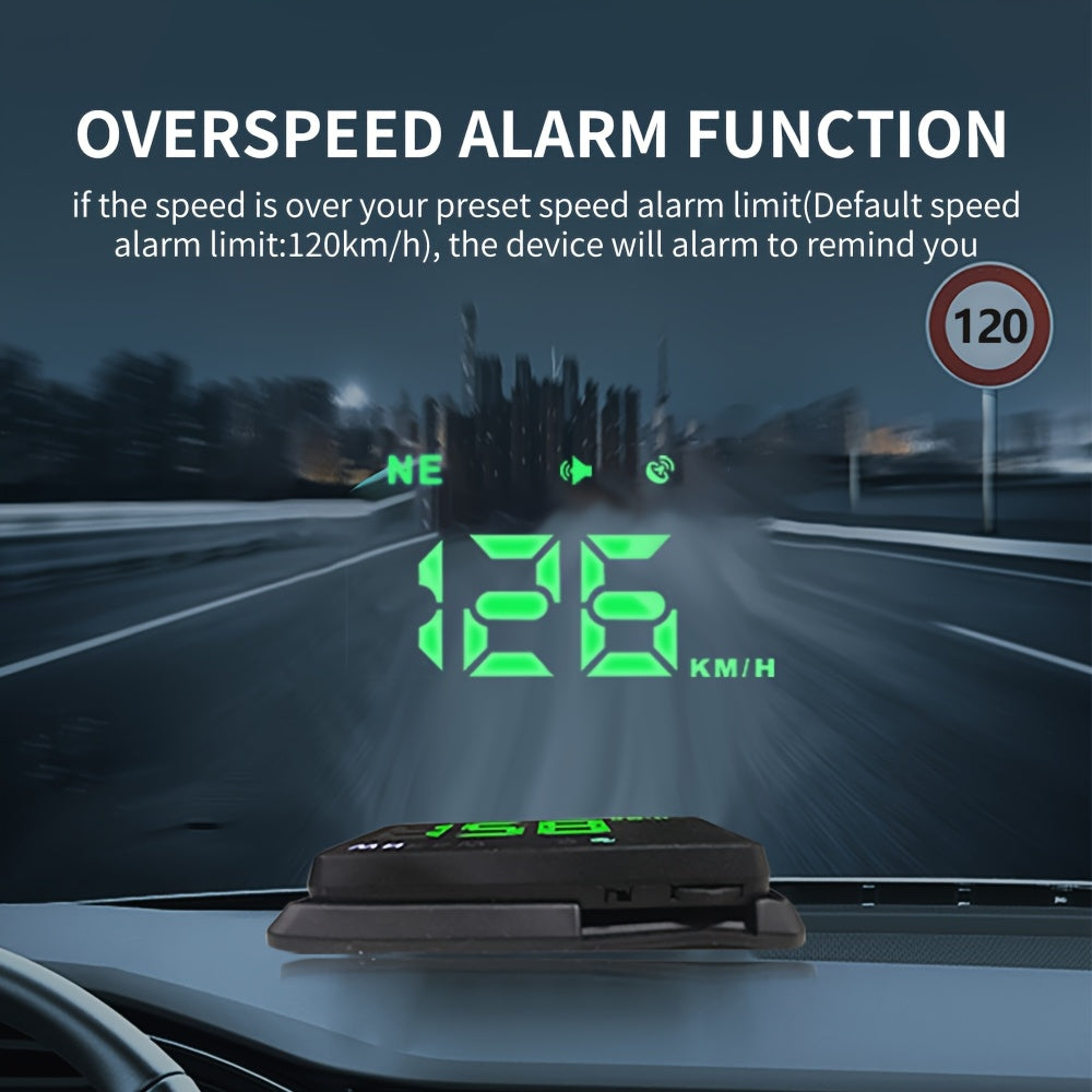 Car HUD Windshield Projector Head Up Display Digital Speedometer Overspeed Info
