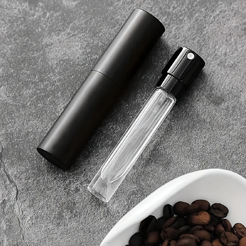 Unisex Black Aluminum Coffee Bean Spray Bottle for Mess-Free Coffee Prep