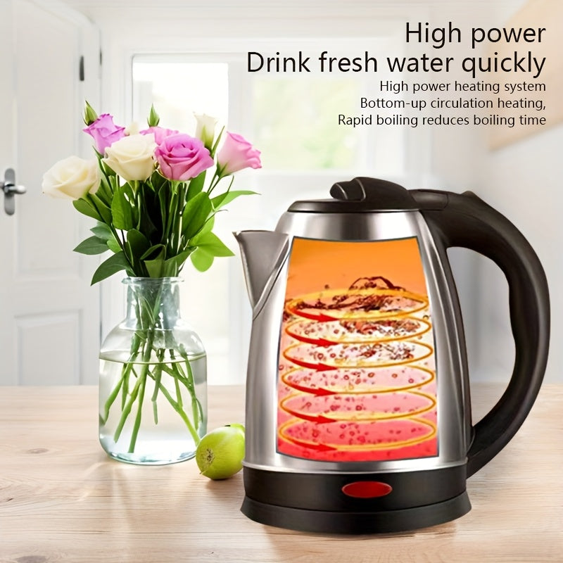 Stainless Steel Electric Kettle 2L Fast Boil 1500W Black Handle