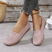 Zapatos planos retro para mujer, transpirables, ligeros, de PU, para todas las estaciones, antideslizantes