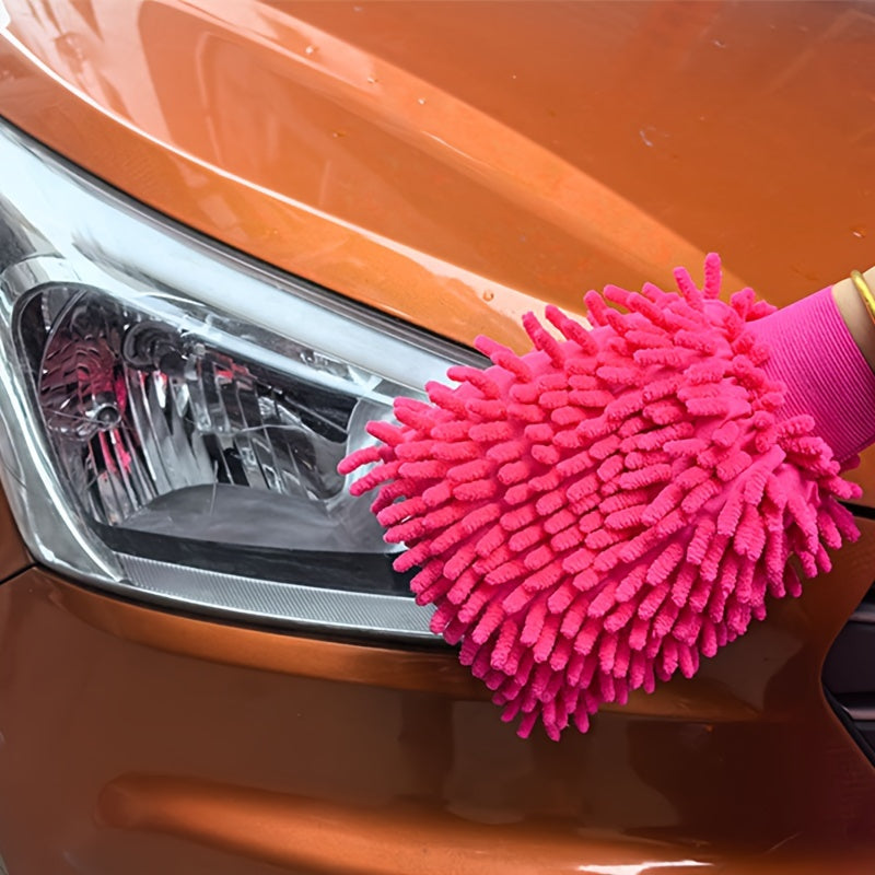 2-Pack Microfiber Car Wash Mitts Double-Sided Soft Cleaning Gloves
