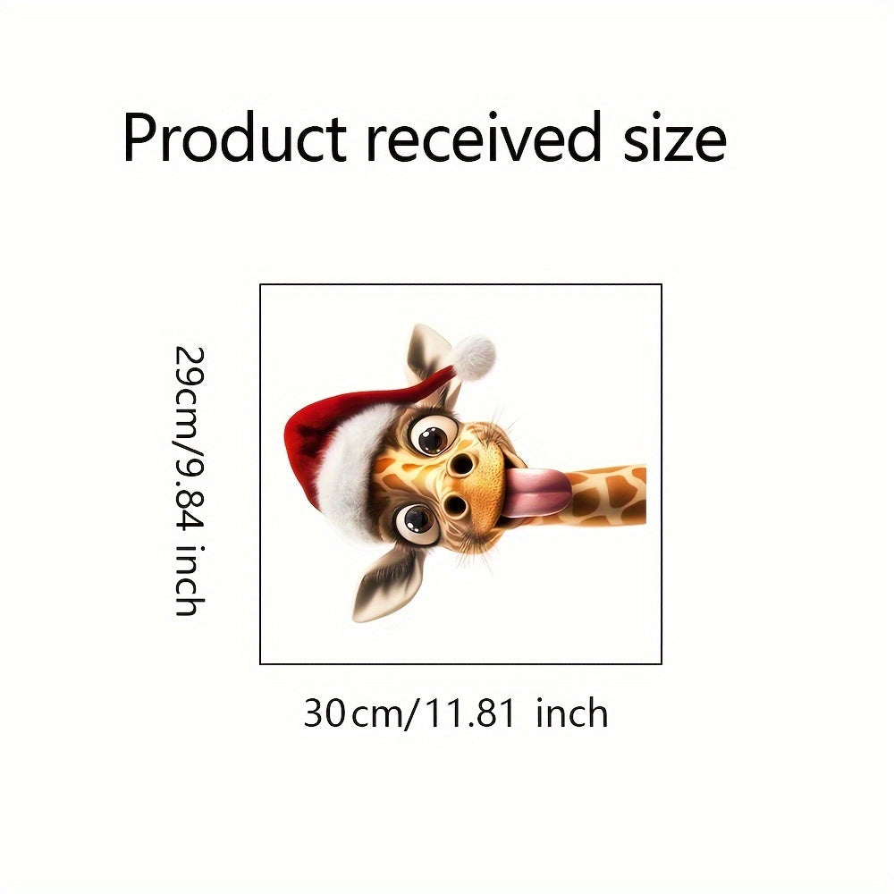Christmas Window Clings Dog and Giraffe Holiday Decor for Home and Parties