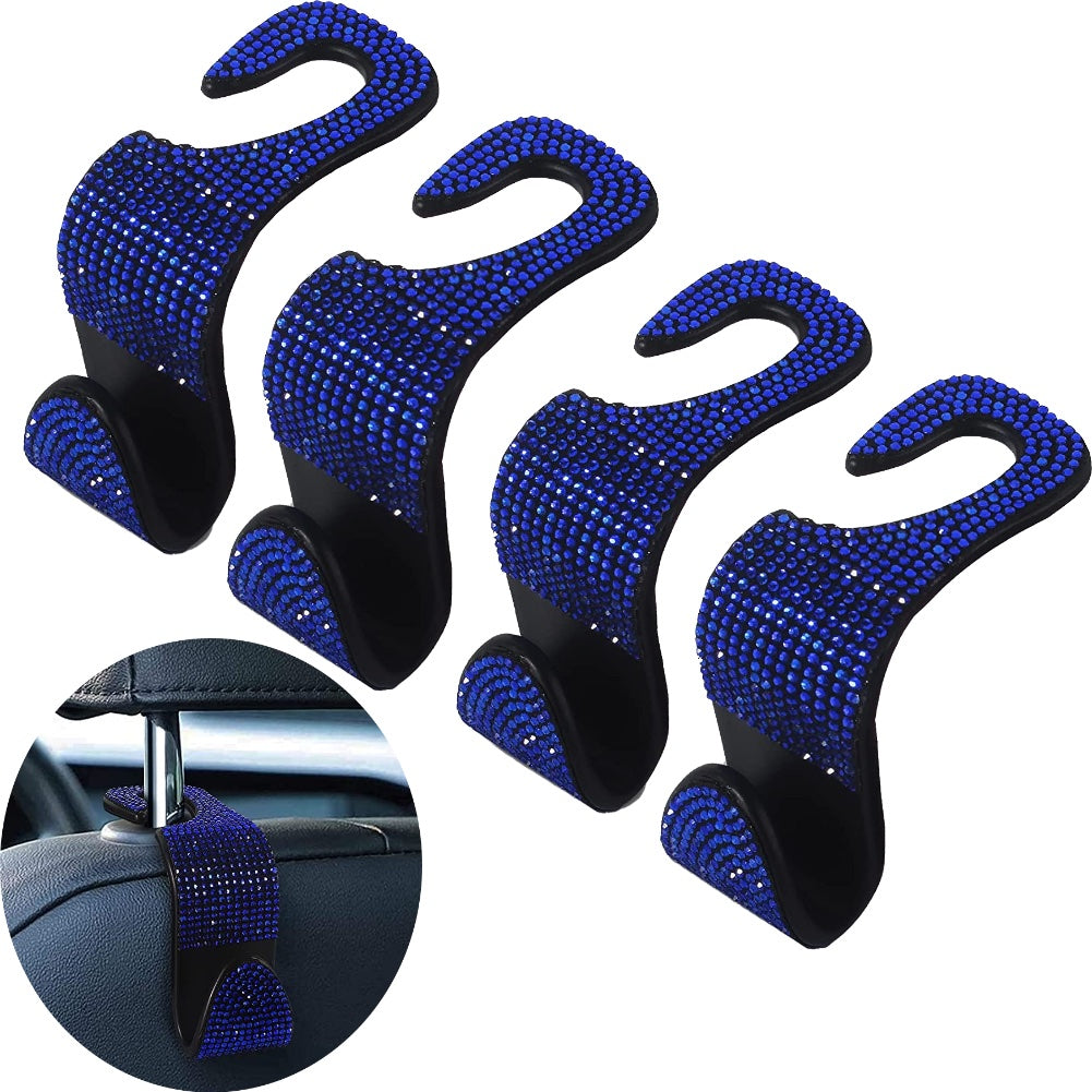 4 шт. кристальных стразовых крючка для автомобильных подголовников, держатель для сумок на заднем сиденье для женщин и мужчин
