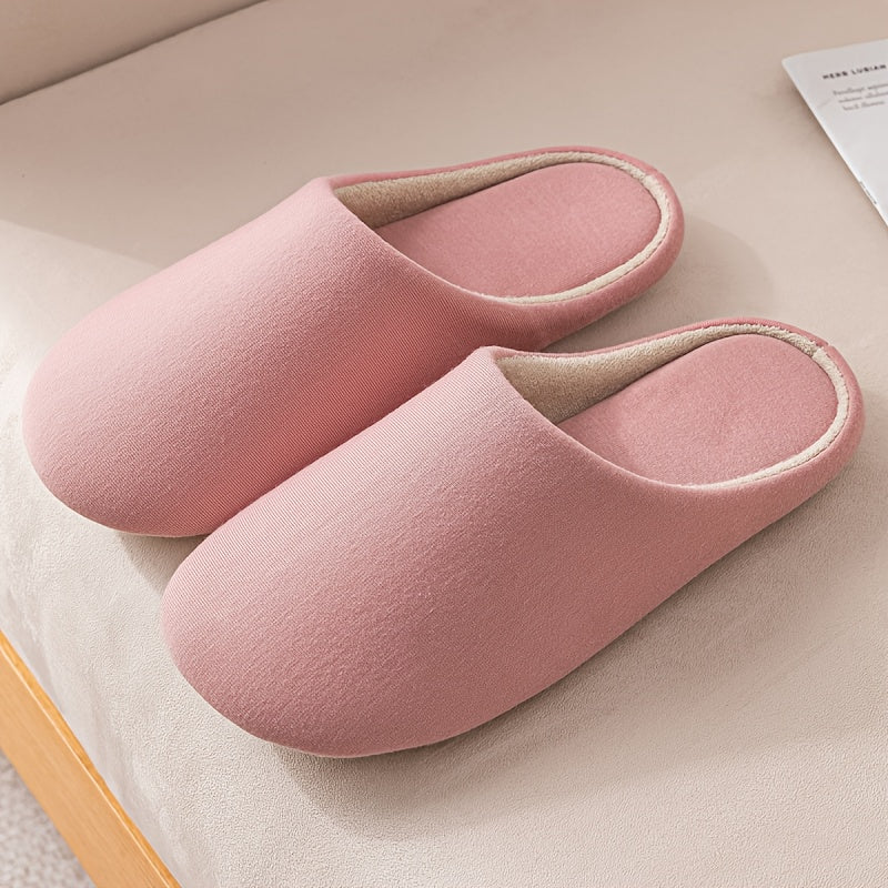 Women Slip-On Slippers Soft Plush Fabric Indoor Outdoor Comfort Minimalist Durable
