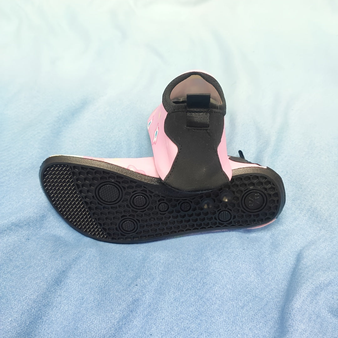 Детские водные тапочки для девочек, босиком, мультяшные, слип-он, быстро сохнущие, пляжные, повседневные