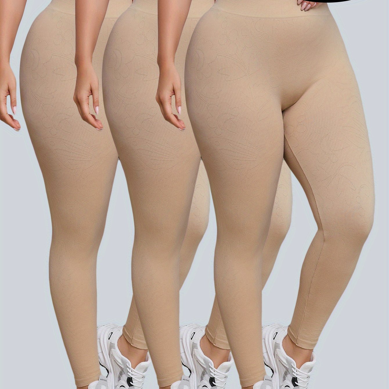 Women's Plus Size Seamless High-Waisted Yoga Leggings Tummy Control