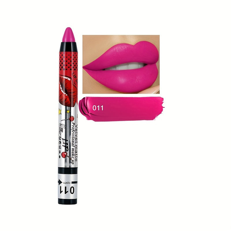 Mujer Bolígrafo de delineador de ojos y labios mate perlado 2 en 1 resistente al agua