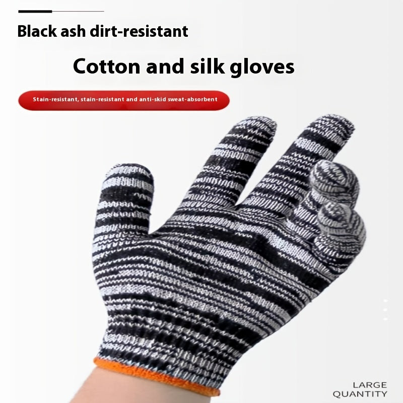 12 Pairs Breathable Thin Abrasion-Resistant Work Gloves for Gardening