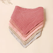 Baby Bibs Pack of 5 Cotton Muslin Triangle Drool Bibs for Teething and Feeding Adjustable for Infants Up to 3 Years