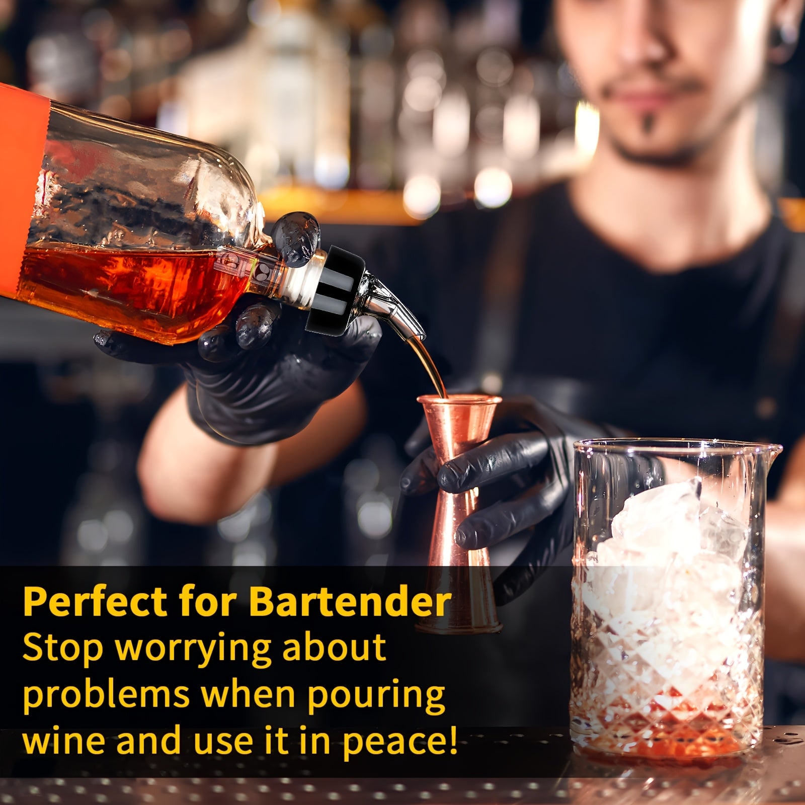 Two 1oz Alcohol Pourers for Tequila Whiskey and Cocktails Barware Accessories